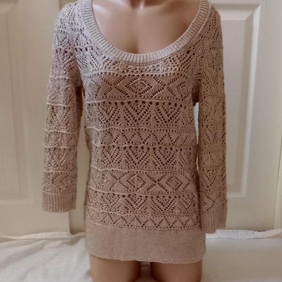 White House Black Market Taupe Knit Sweater - Picture 1 of 9
